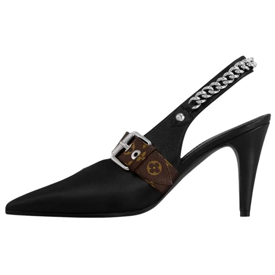 LOUIS VUITTON Туфли Vibe Slim Heel на высоком каблуке 8,5 см, женские, черные