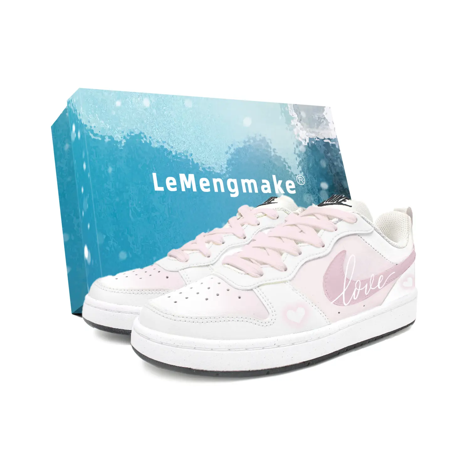 

Nike Кроссовки для скейтбординга Court Borough Powder Mist Sweetheart дышащие низкие детские White