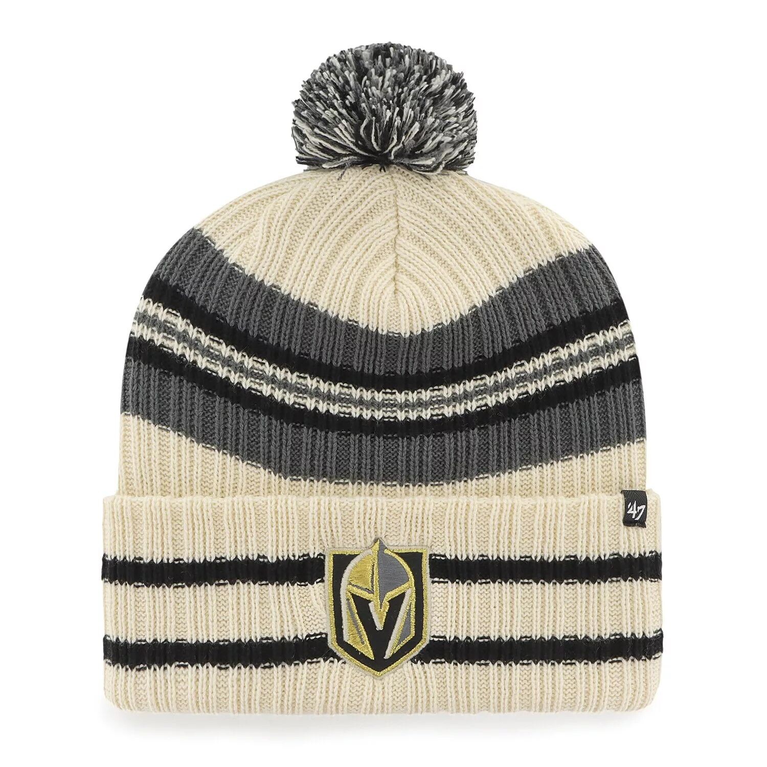 

Мужская вязаная шапка с манжетами и помпоном '47 Natural Vegas Golden Knights Hone
