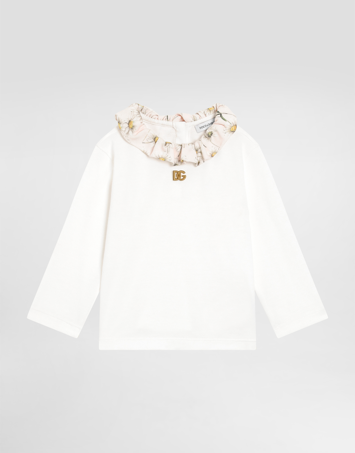 

Футболка из джерси с цветочным принтом и логотипом DG Dolce&Gabbana, белый