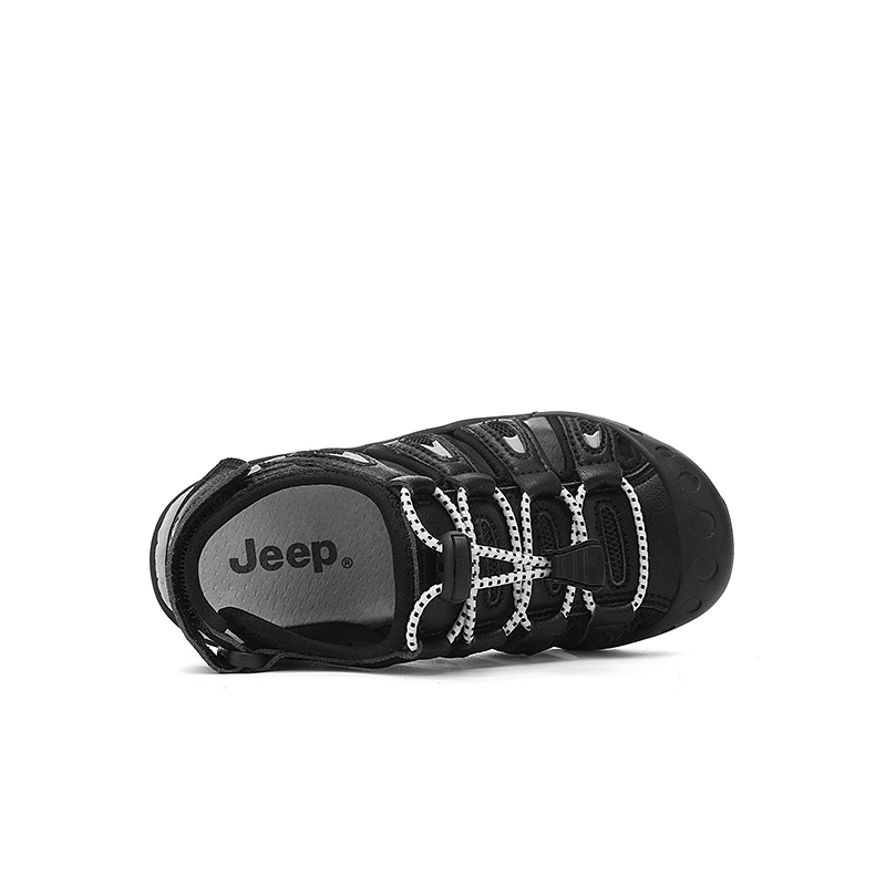 Антискользящие дышащие легкие детские сандалии Black Kids' Jeep, бежево-розовые — фото 3