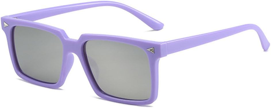 

Модные квадратные женские солнцезащитные очки UV400 в винтажном стиле с градиентным зеркальным покрытием, мужские солнцезащитные очки с заклепками generic, Purple Silver Mirror