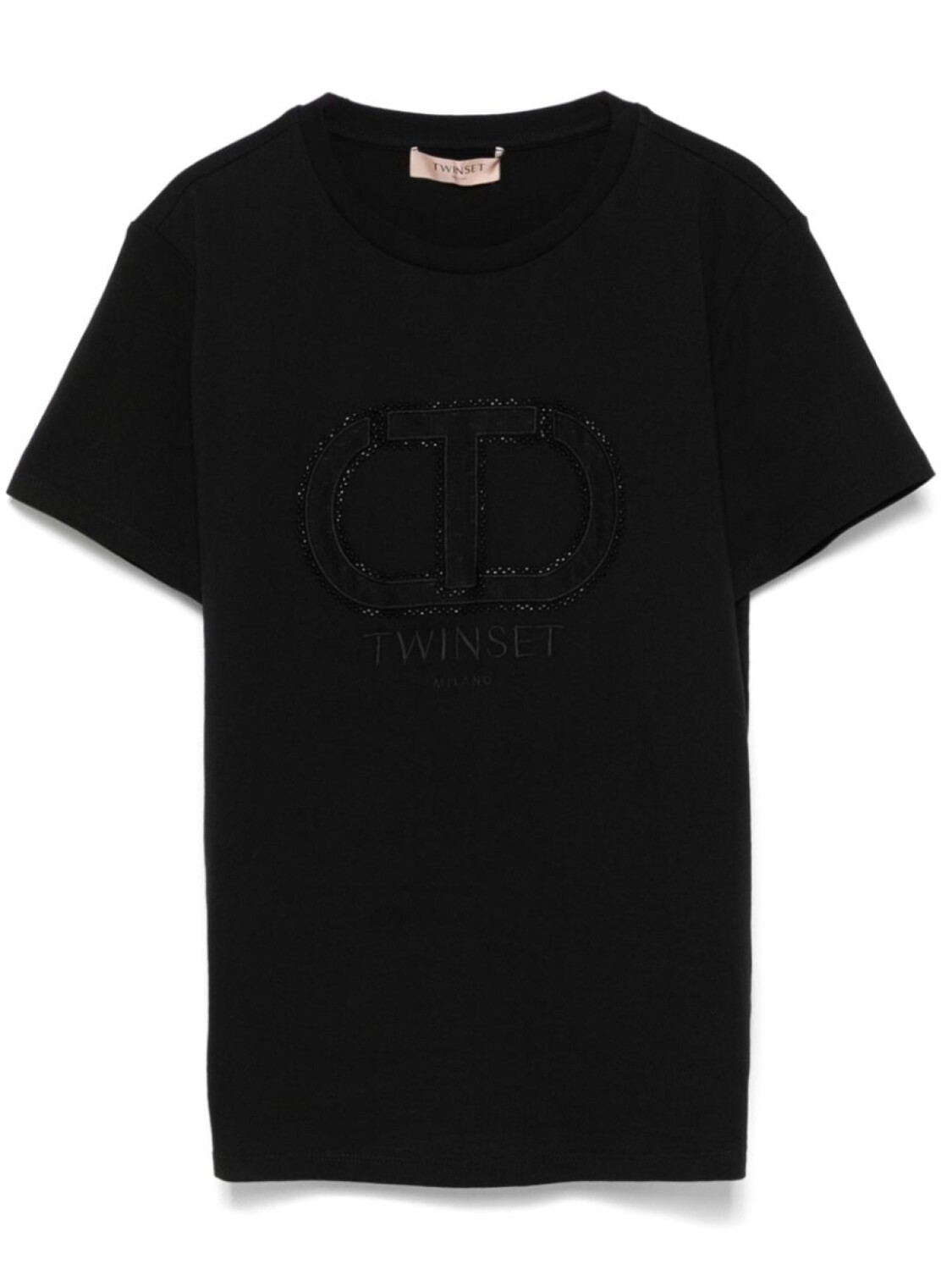 

TWINSET футболка с вышитым логотипом, черный