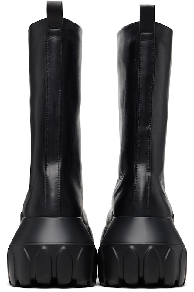 Расширенные виски, огромные тракторные ботинки Rick Owens, черный — фото 2