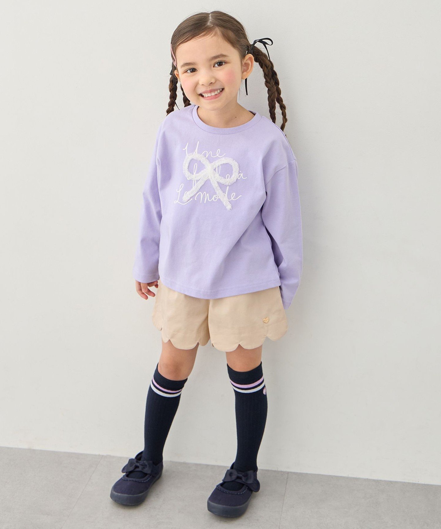 Шорты с фестончатым краем ANY KIDS, Light Beige [033] — фото 4