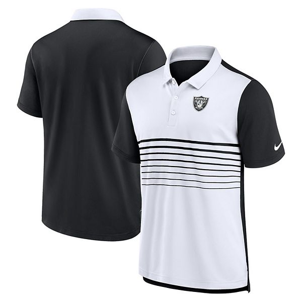 Мужская черно-белая футболка-поло Las Vegas Raiders Nike