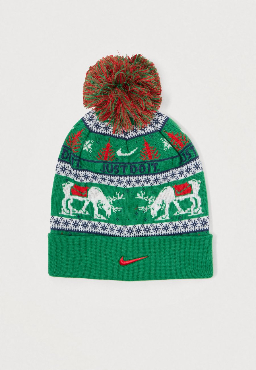 

Шапка Nike Sportswear PEAK BEANIE UNISEX, Pine Green/Sail/University Red/Green