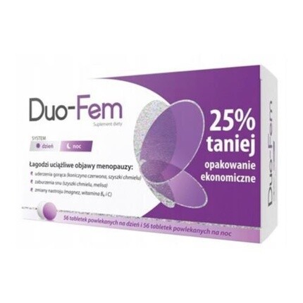 

DUO-FEM Менопауза 56 таблеток в день + 56 на ночь Zdrovit Duo-Fem