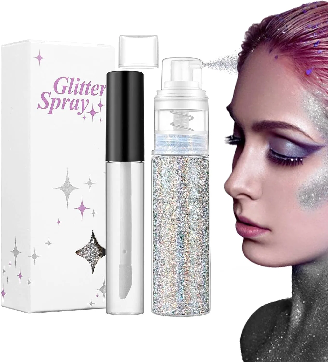 Спрей для тела с блестками Body Glitter Spray, 15 г, 10 мл