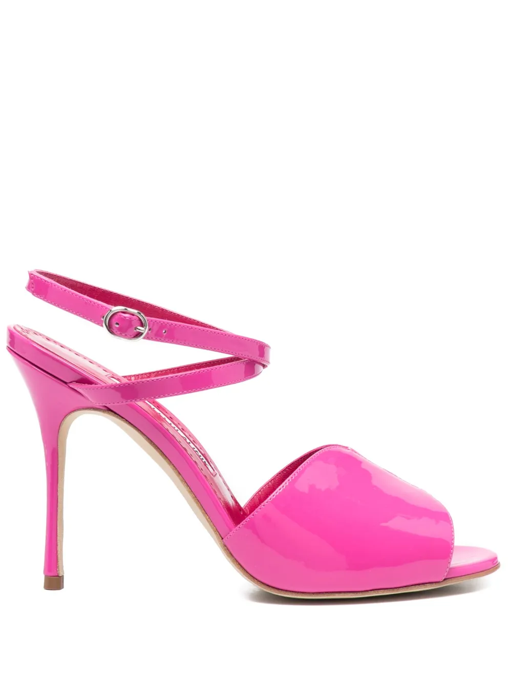 Босоножки с блестками Manolo Blahnik, розовый