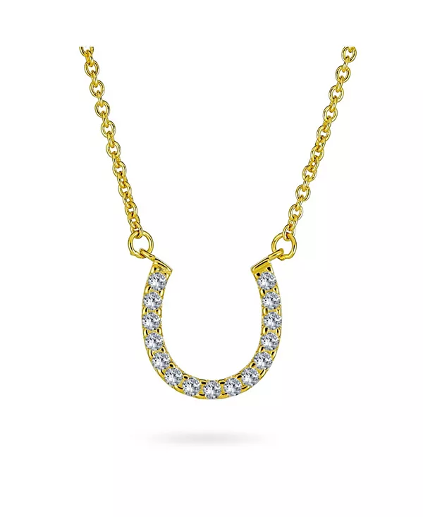 

Ожерелье с подвеской в виде подковы с фианитами, позолоченное серебро 925 пробы Bling Jewelry, gold
