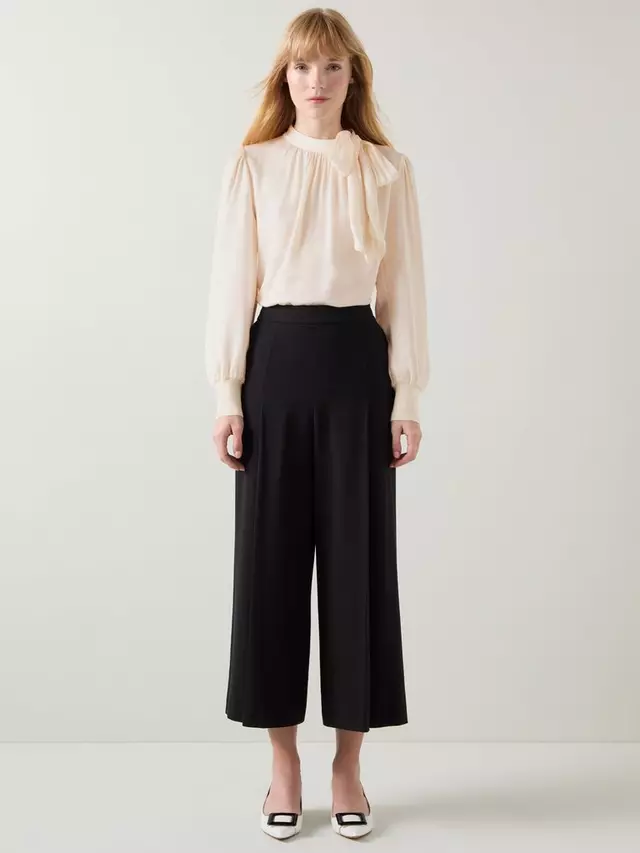 

Топ L.K.Bennett Marcy Woven Tie Neck, экрю
