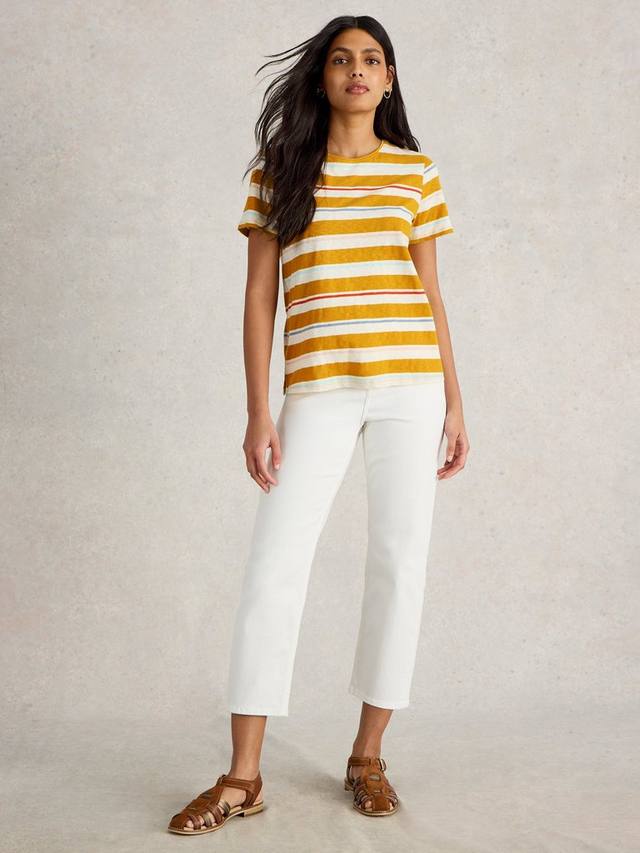 

Футболка в полоску abbie White Stuff, цвет Yellow/Multi