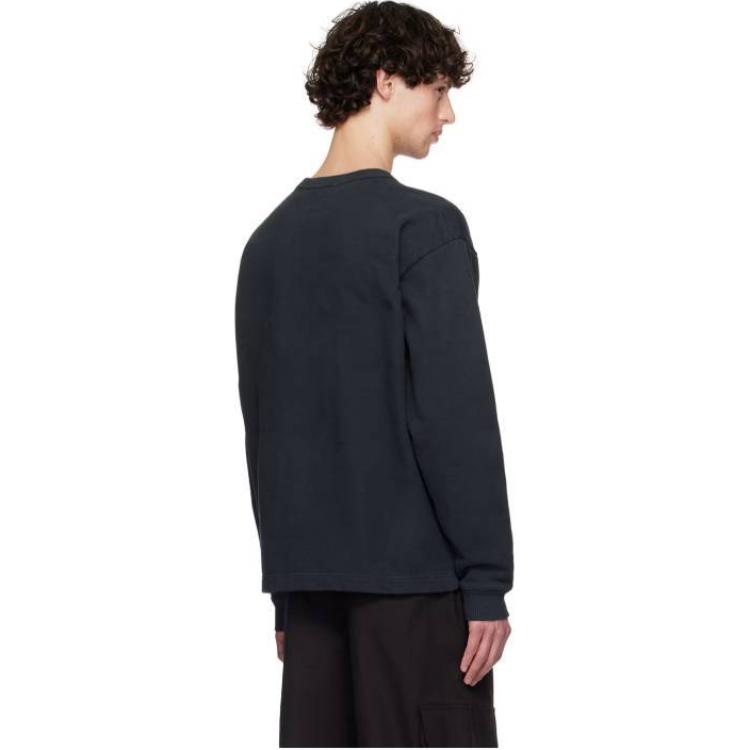Футболка с длинными рукавами и принтом логотипа Acne Studios, черная — фото 4