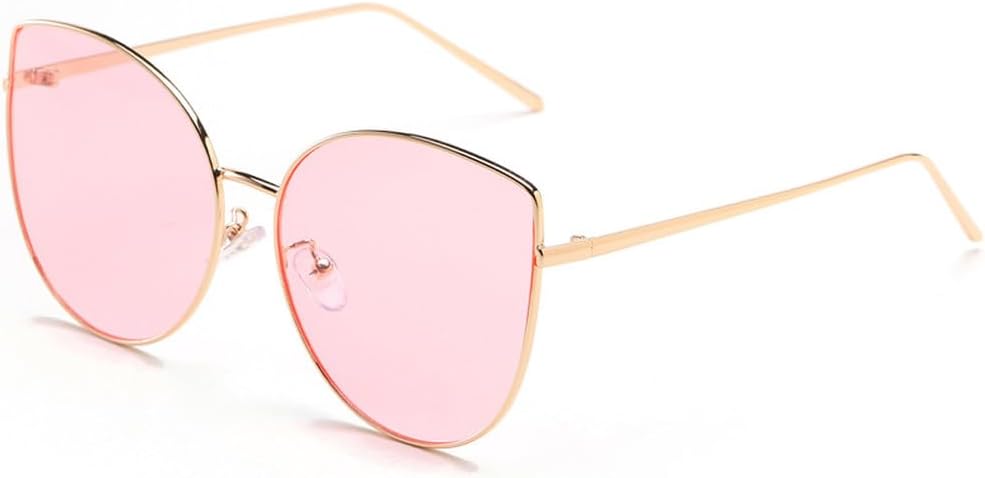 

Мужские солнцезащитные очки в крупной оправе, милые «кошачий глаз», роскошные ретро-очки для женщин, изящные солнцезащитные очки с защитой от УФ-излучения UV400 TKKTLLT, Gold Pink