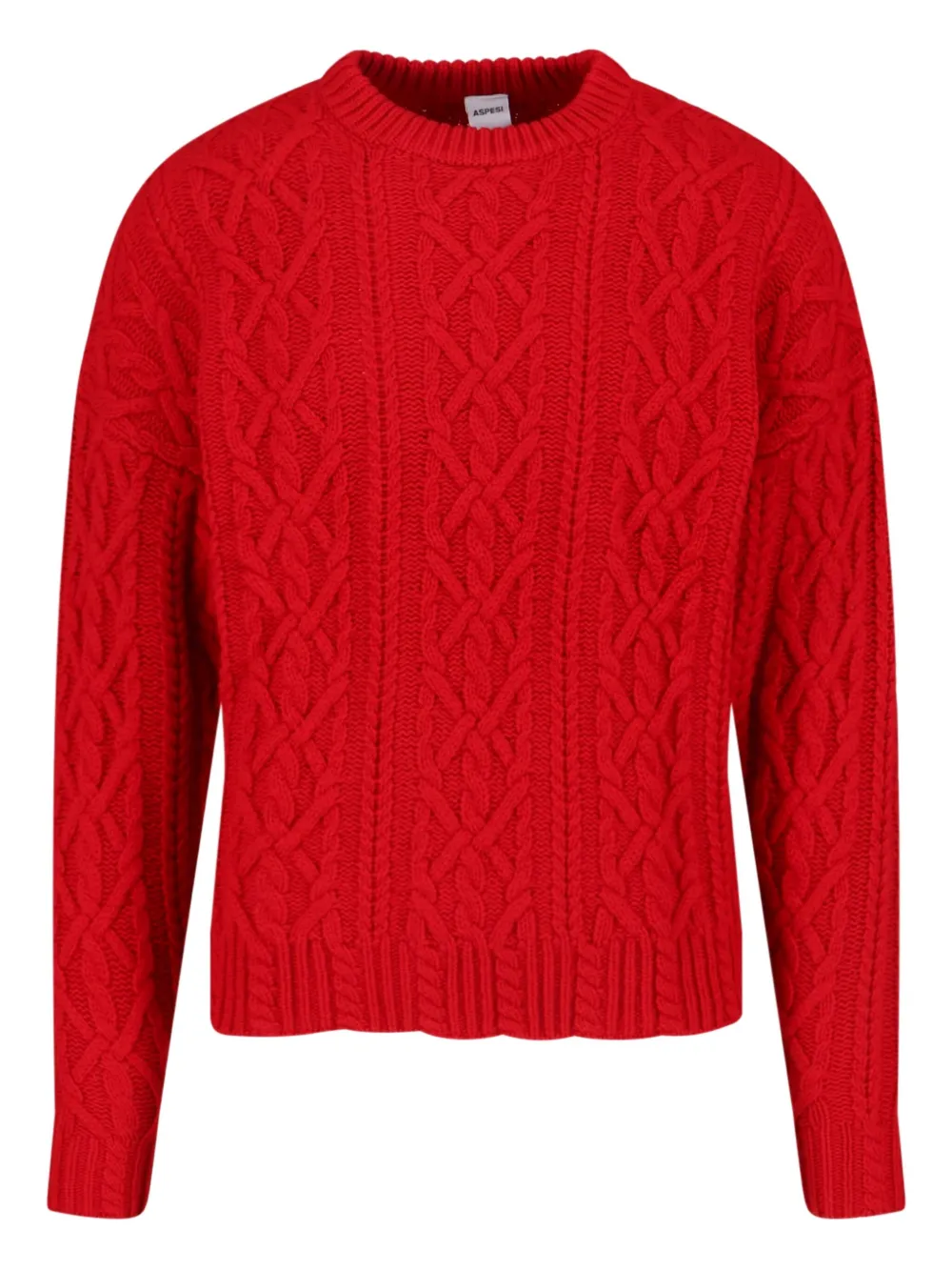 

Свитер фактурной вязки с круглым вырезом Aspesi, красный