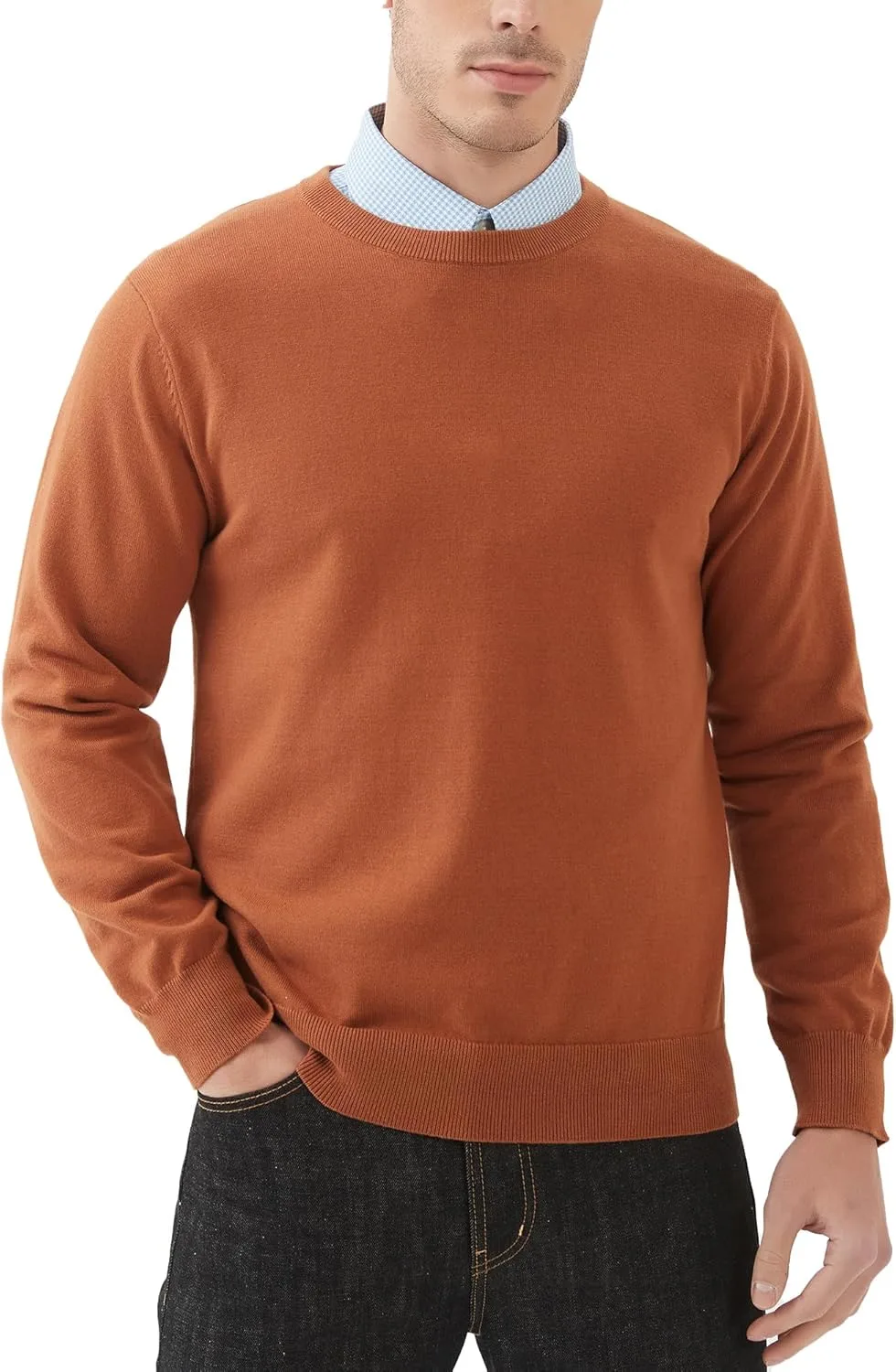 

Мужской свитер Kallspin с круглым вырезом, Regular Fit, из чистого хлопка, легкий, для повседневной носки