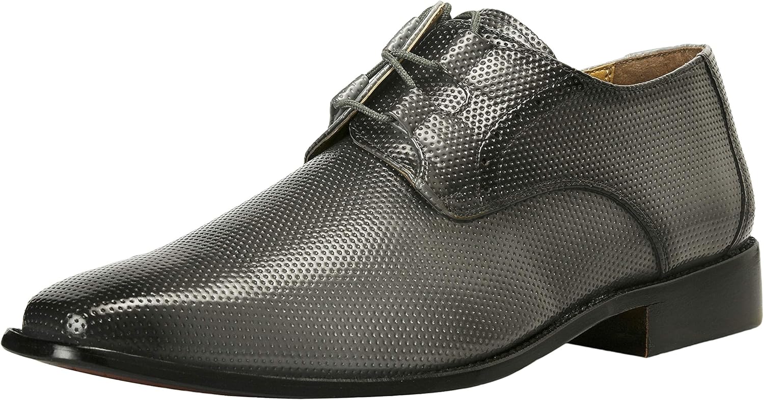 

Мужские классические оксфорды LIBERTYZENO из натуральной кожи с шнуровкой и текстурным дизайном для Рождества, серый