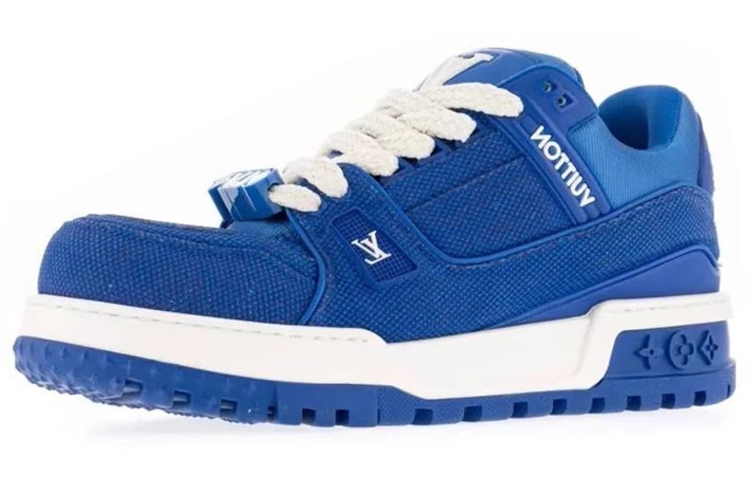 

LOUIS VUITTON Стильные мужские кроссовки для скейтбординга Trainer Maxi синего цвета