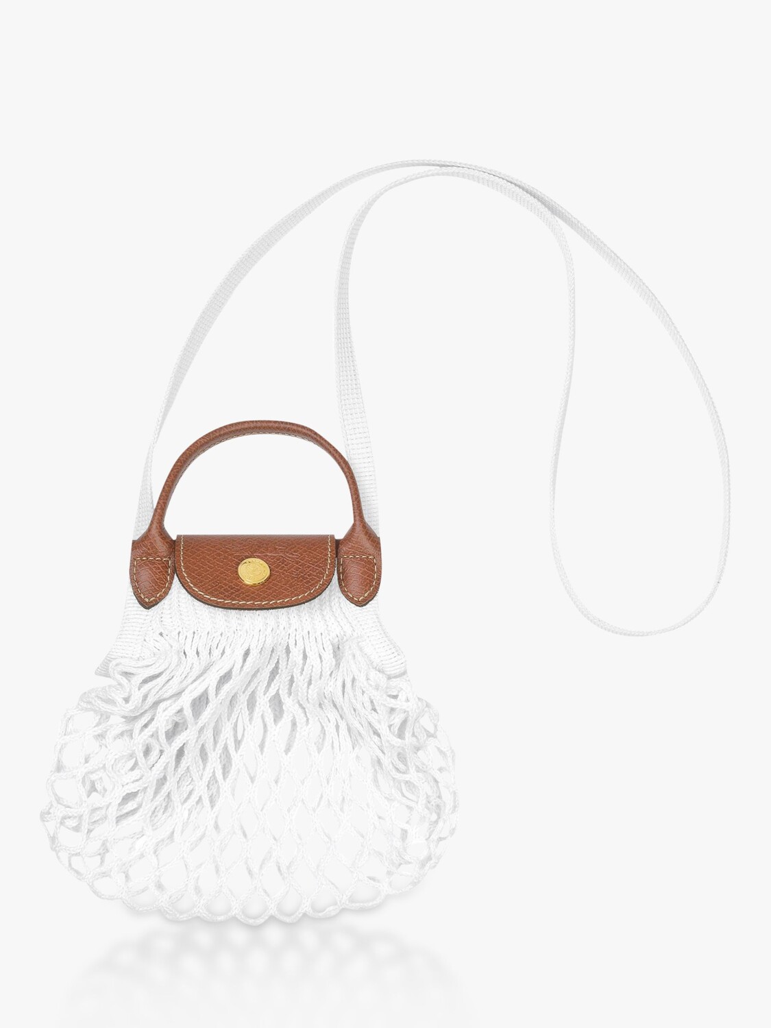 

Мини-сумка с ручкой сверху Longchamp Le Pliage Filet, экрю, Белый, Мини-сумка с ручкой сверху Longchamp Le Pliage Filet, экрю