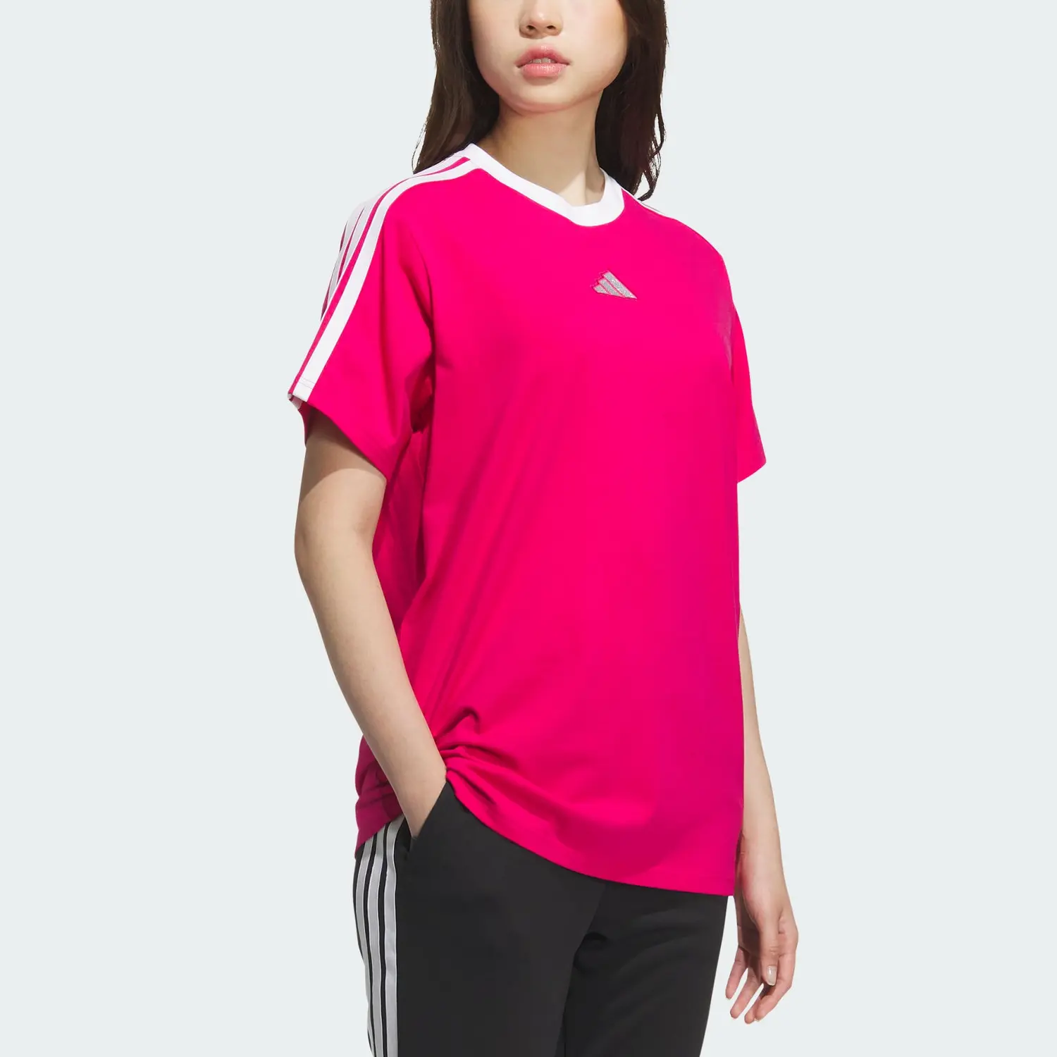 Футболка Boyfriend SS25 женская Adidas, розовый — фото 3