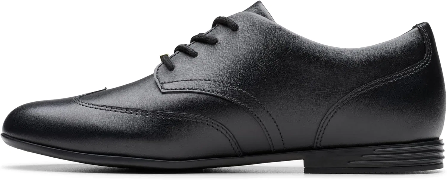 Туфли Clarks Unisex Finja Wing Y.Shoe, Black (Black Leather) — фото 2