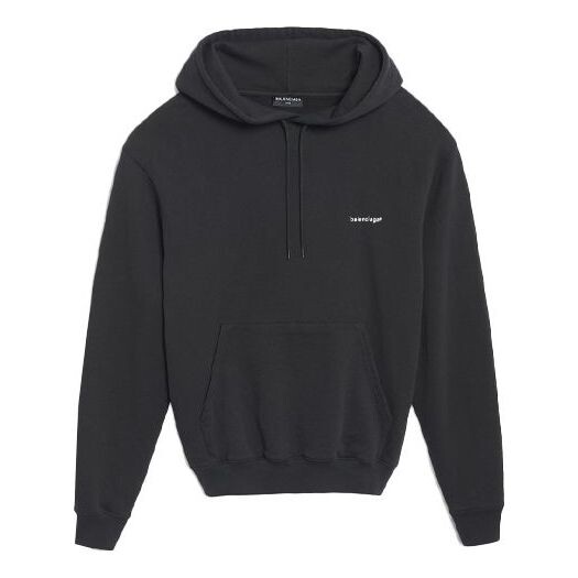 

Толстовка men's chest white black small logo black Balenciaga, черный