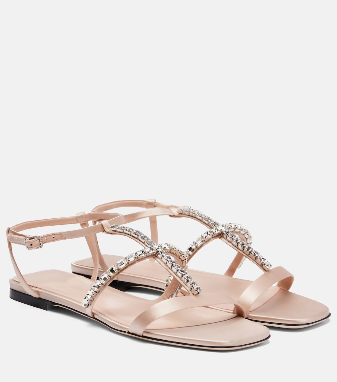 Gwyn декорированные сандалии из сатина и кожи Jimmy Choo, Macaron/Cr