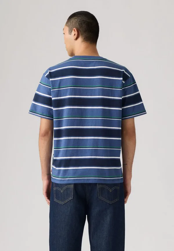 Винтажная базовая футболка Levi'S, Pecos Stripe Sunshine Blue — фото 3