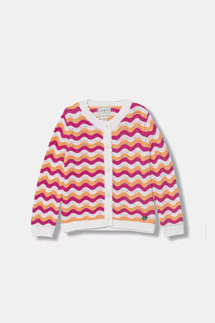 Кардиган в полоску детский Guess, оранжевый