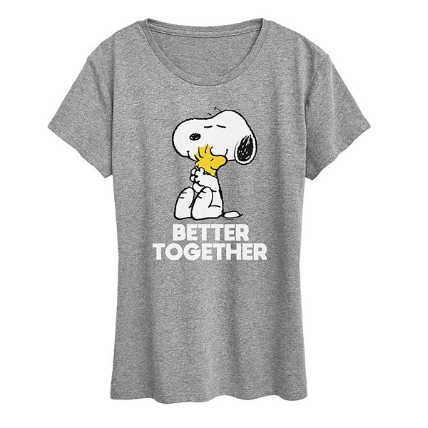 

Футболка с принтом Women's peanuts snoopy & woodstock better together Licensed Character, Heather Gray, Коричневый, Футболка с принтом Women's peanuts snoopy & woodstock better together Licensed Character, Heather Gray