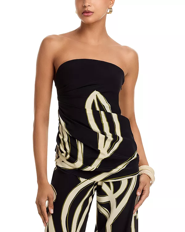 

Асимметричный топ с принтом от Charlotte Cala De La Cruz, черный