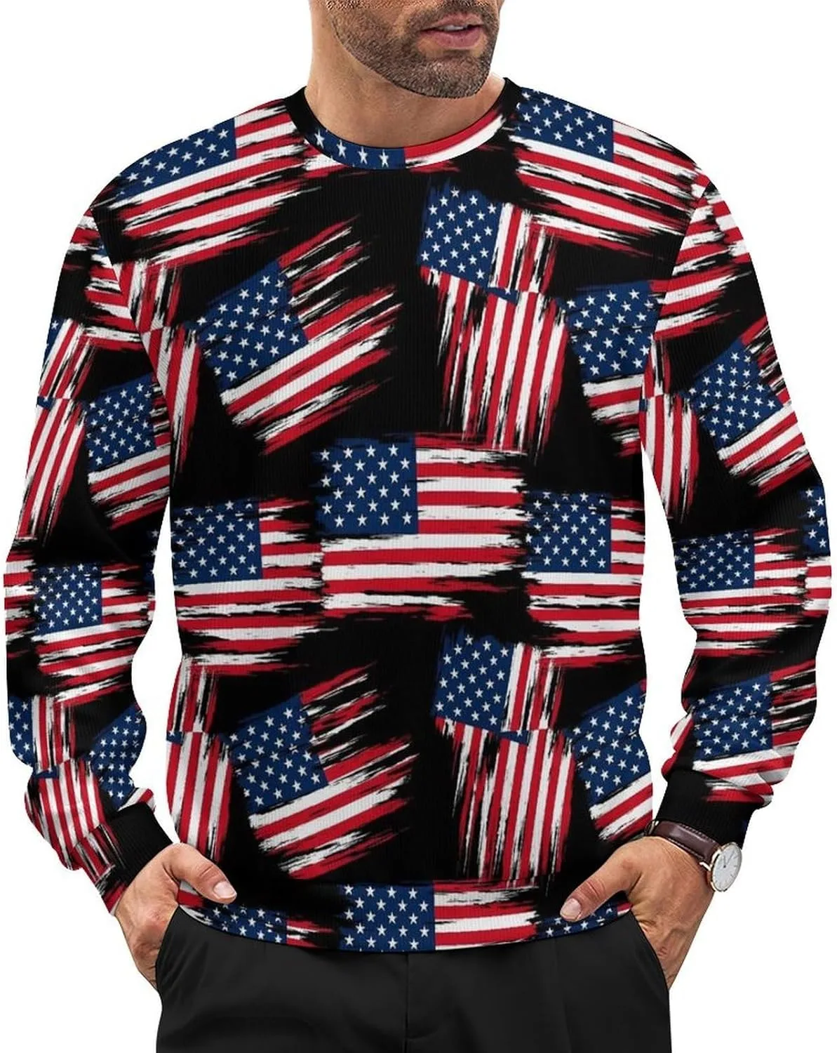 

Мужской свитер свободного кроя с длинными рукавами Meaudiwes