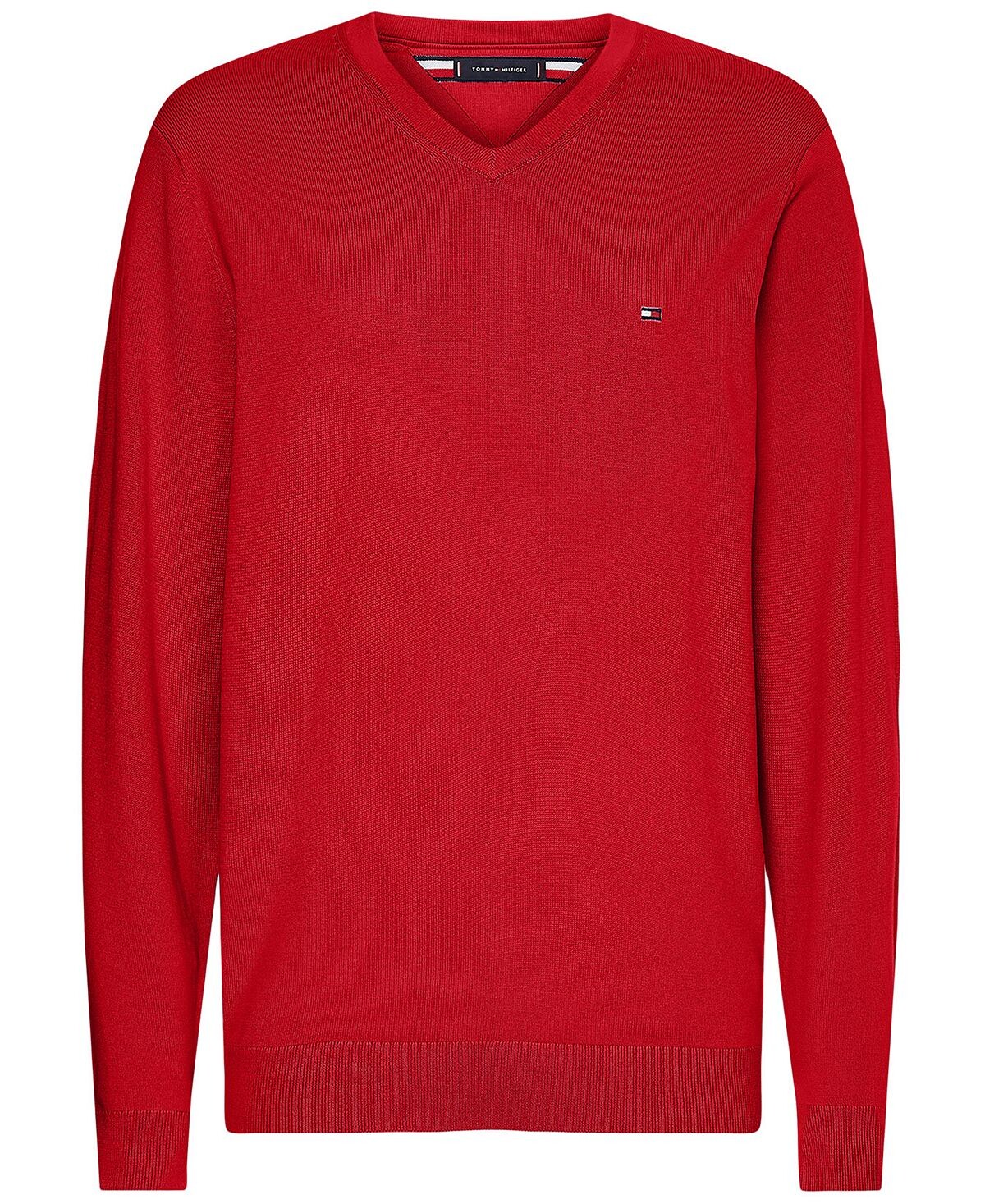 

Мужской однотонный свитер с v-образным вырезом Essential Tommy Hilfiger