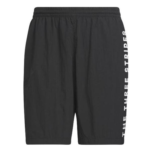 

Шорты с надписью свободного кроя, тканые шорты Adidas, черный