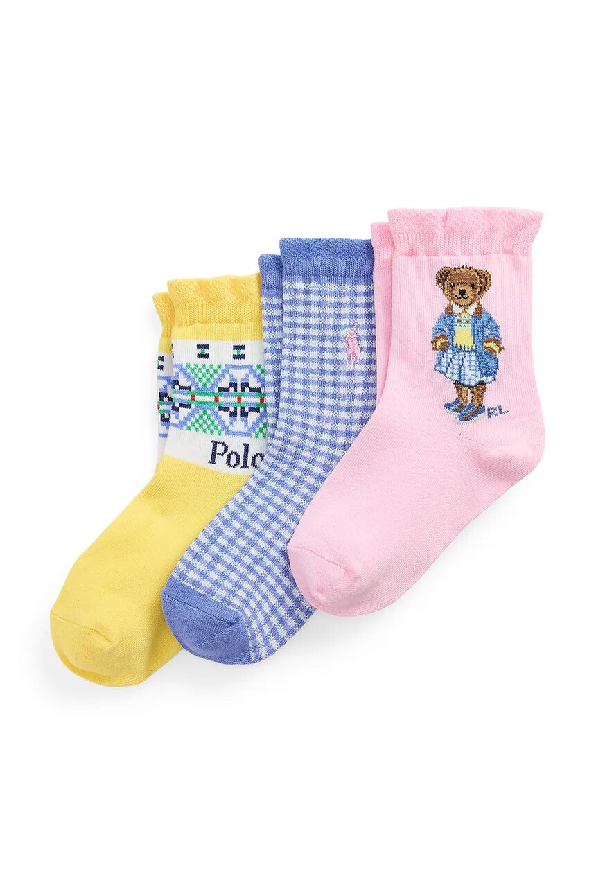 

Детские носки 3 пары в упаковке Polo Ralph Lauren, желтый