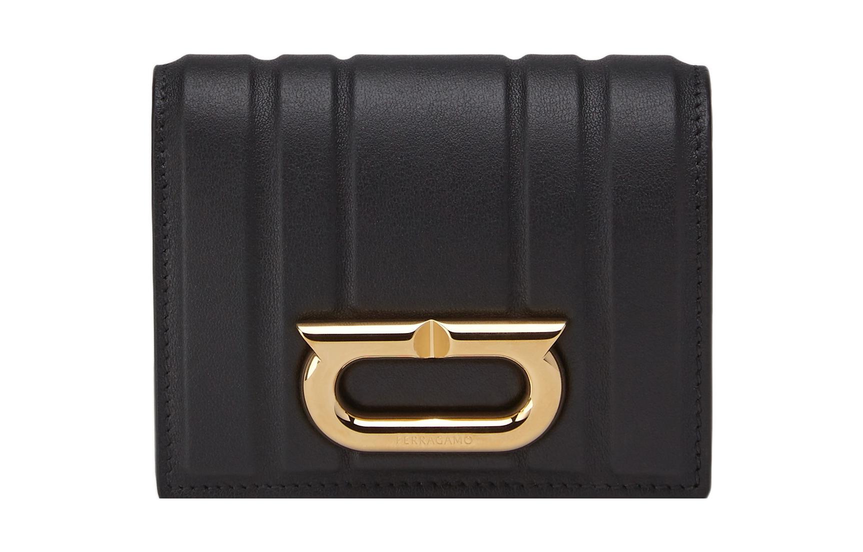 

Ferragamo Кошелек из коровьей кожи, маленький, женский, черный