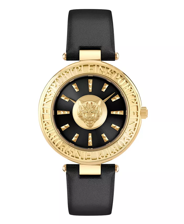 

Женские часы Opium 2 Hand Quartz с черным ремешком из натуральной кожи, 38 мм Plein Sport