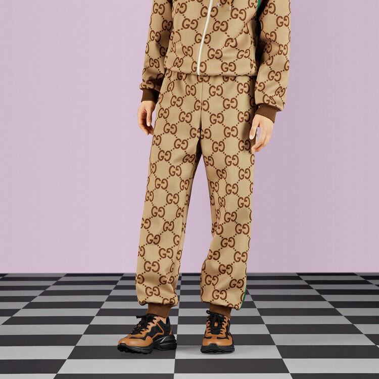 Штаны спортивные Gucci Jumbo мужские, коричневый — фото 3