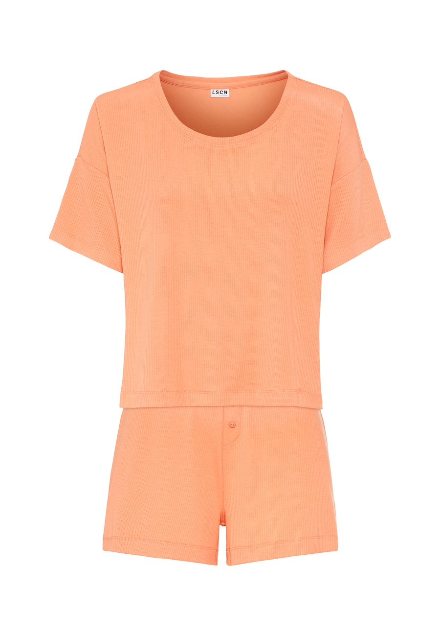 

Короткий пижамный комплект LSCN by LASCANA, коралл