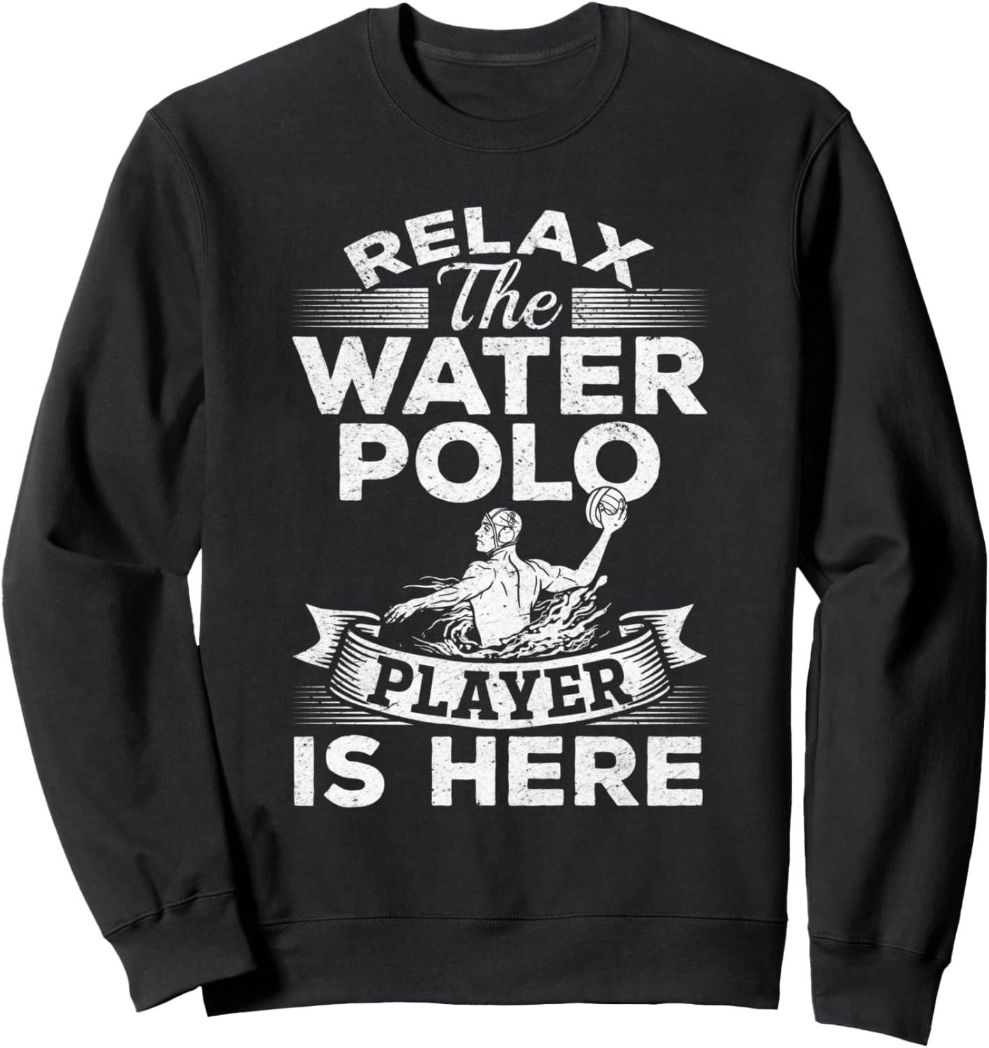 

Расслабьтесь! Игрок в водное поло здесь! - Забавная толстовка для любителей водного поло Funny Water Polo Quotes, черный