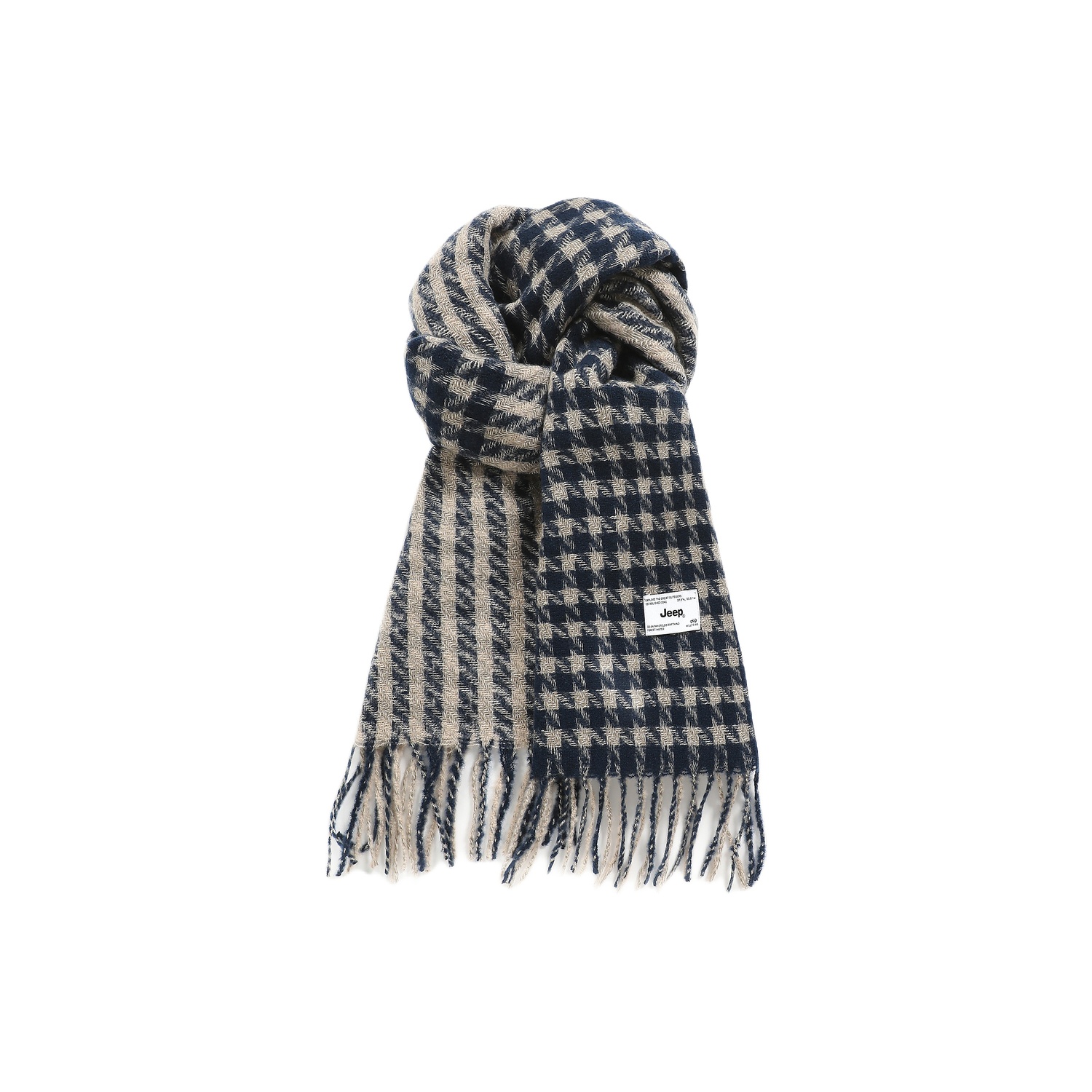 

Вязаный шарф из искусственного кашемира, унисекс Jeep, темно-синий