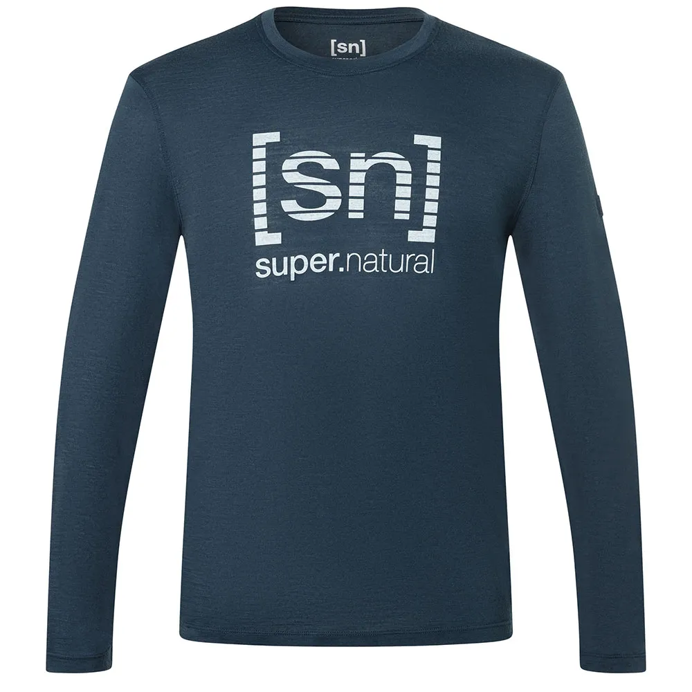 

Лонгслив Super.natural Grid Logo, синий