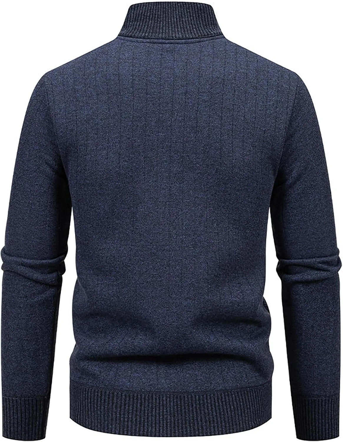 Стильный мужской кардиган на молнии с воротником стойкой, slim fit, вязаный — фото 4