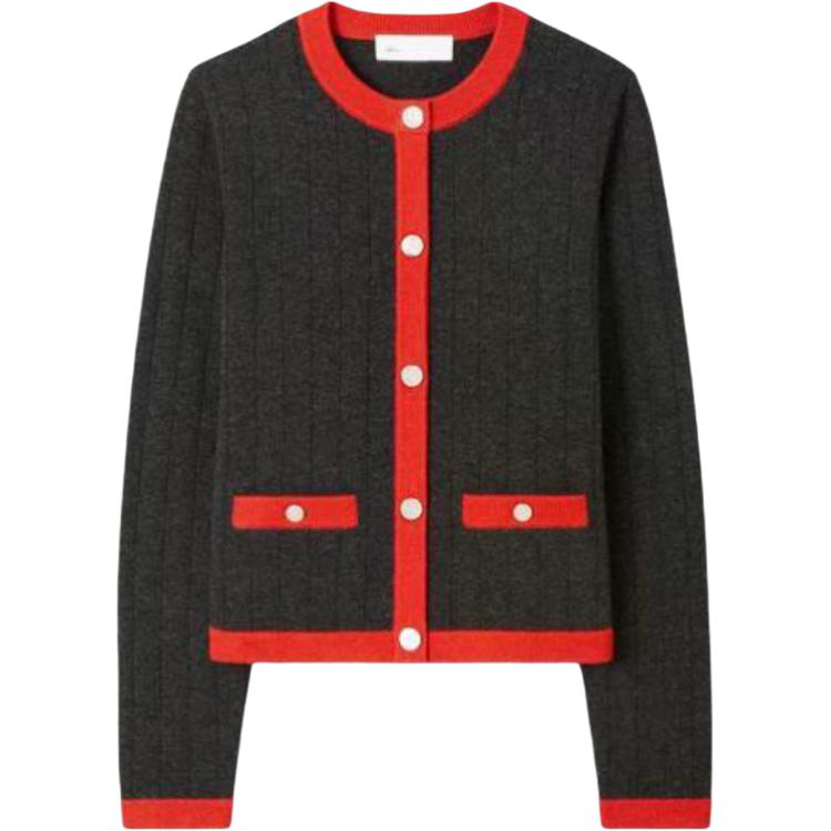 

Женская трикотажная одежда, осень-зима 2025 Tory Burch, темный flower rock/sweet tomato 097