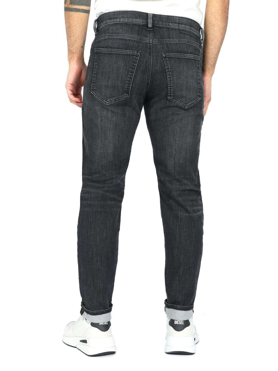 DIESEL Узкие джинсы 'D-STRUKT SUPERSTRETCH JOGGJEANS' в черном дениме — фото 3