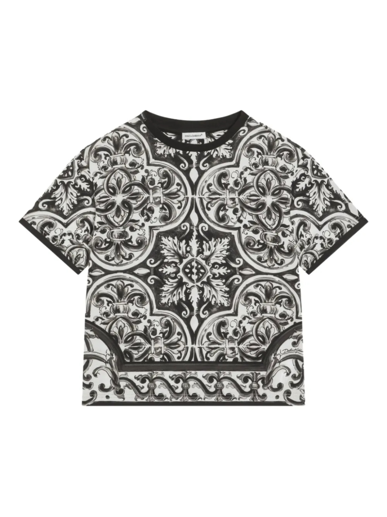 

Dolce & Gabbana Kids футболка с принтом Majolica, черный