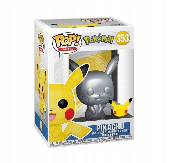 

Funko POP! Игры, Коллекционная фигурка, Покемон, Пикачу, Серебро 353 пробы