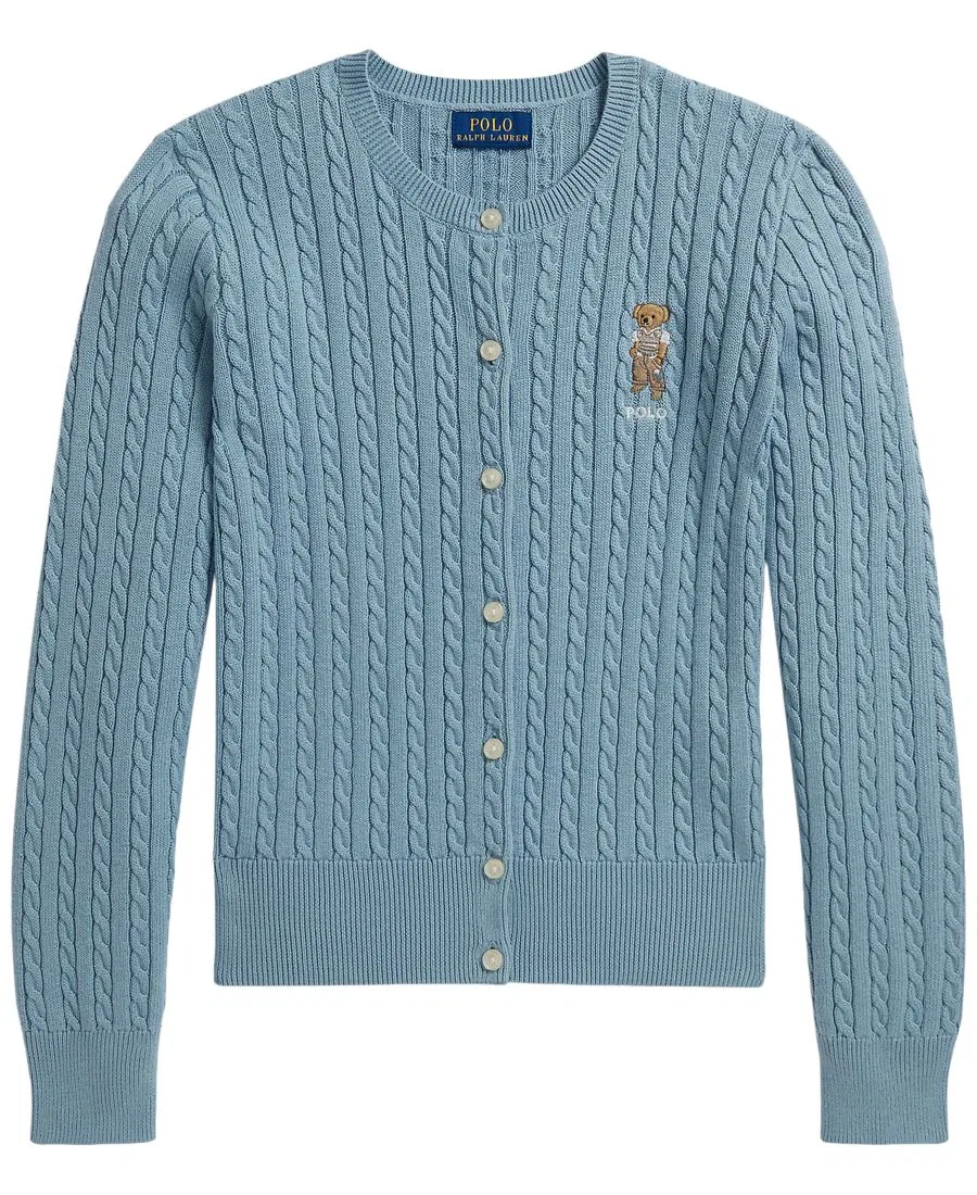 Детский кардиган Polo Bear Mini-Cave для девочек 7-16 лет Polo Ralph Lauren, синий
