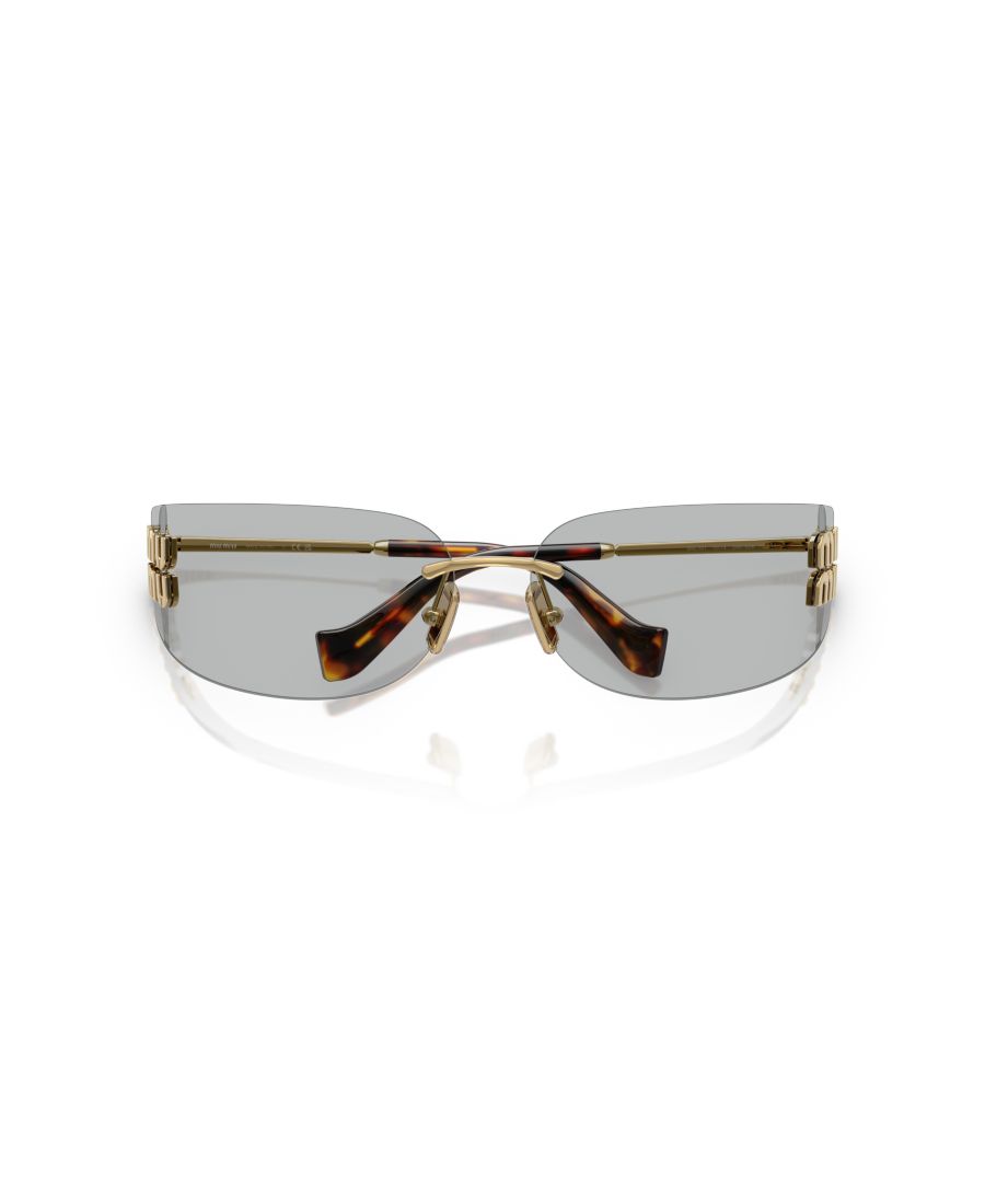 Женские солнцезащитные очки большого размера, MU A51S MIU MIU, Gold — фото 2